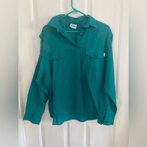 TAPESTRY Teal Button-Up Shirt